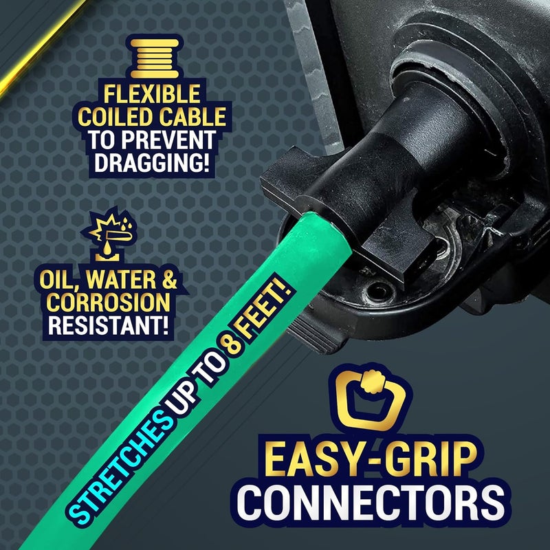 LATCH.IT 7 Pin to 6 Pin Trailer Adapter V2.0 | Weatherproof 7 pin to 6 pin Trailer Cable | Wire Stretches up to 8-feet! | 6 Pin to 7 Pin Trailer Adapter | Perfect Solution for Your Towing Rig - Image 4